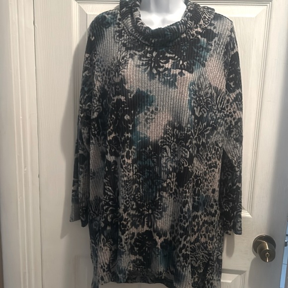 Grace Women’s Cowl Neck Floral Sweater - Picture 1 of 7